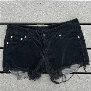 Carmar Black Distressed Corduroy Shorts